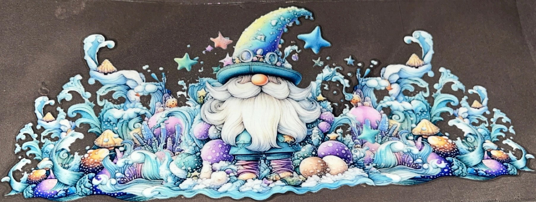 Blue Gnomr with mushrooms