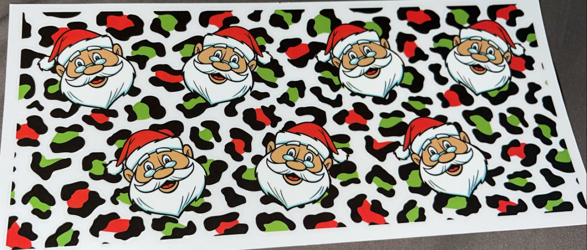 Cheetah print with Santa's face