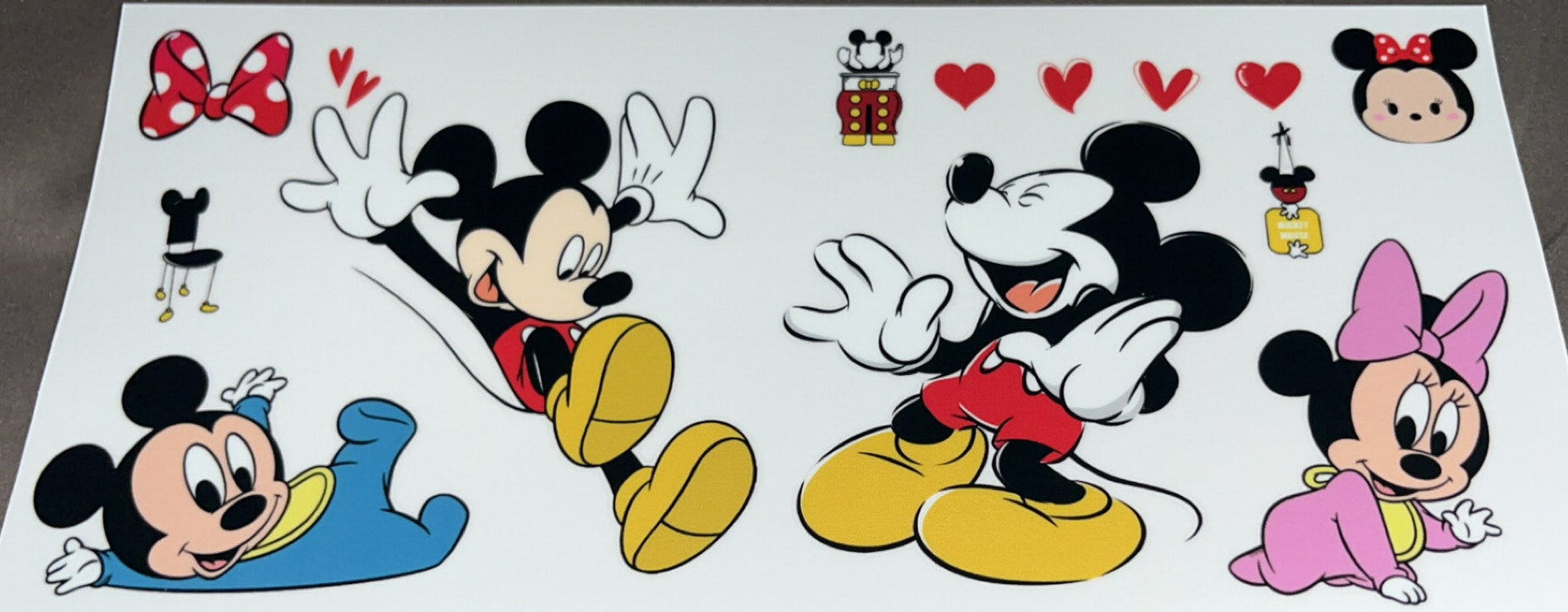 Mickey mouse with baby mickey and mini