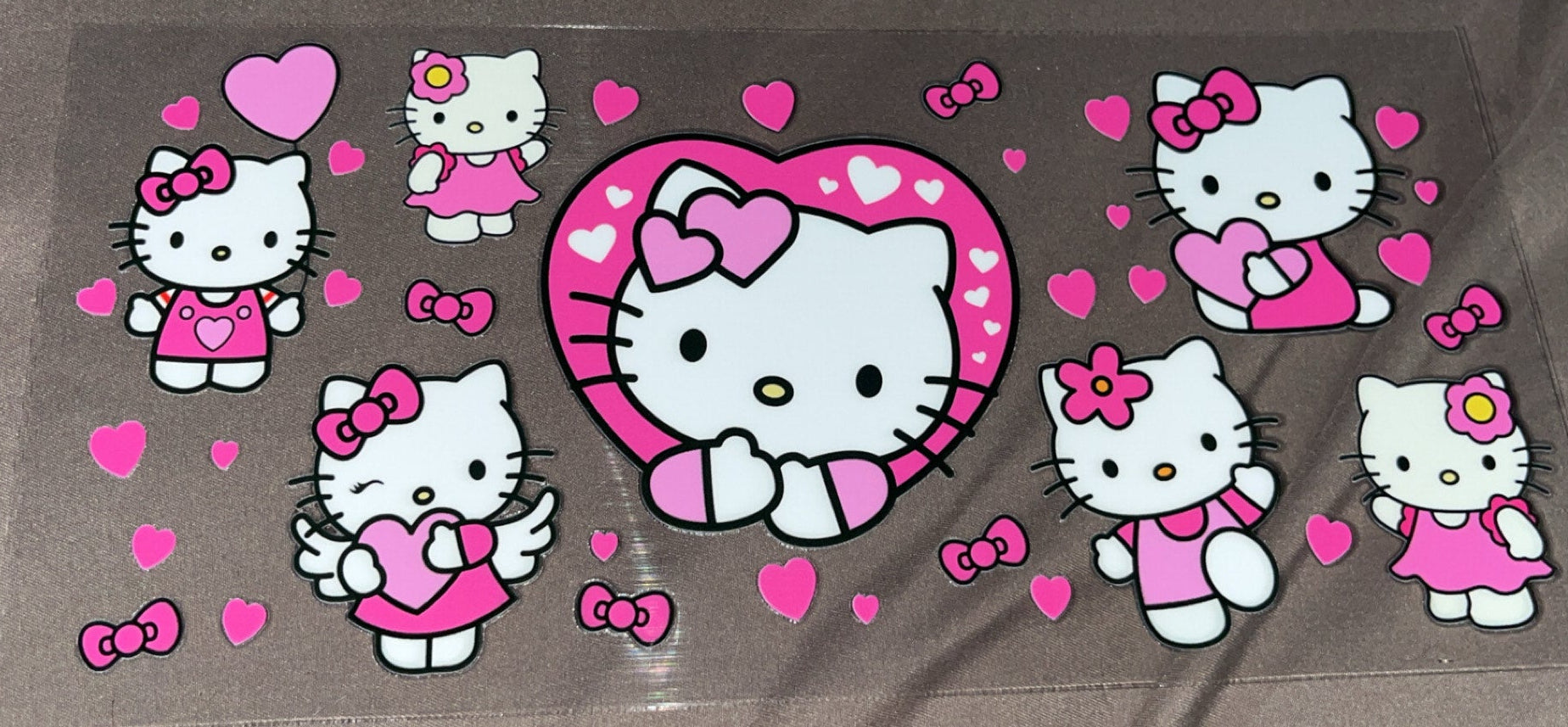 Pink and white hello kitty