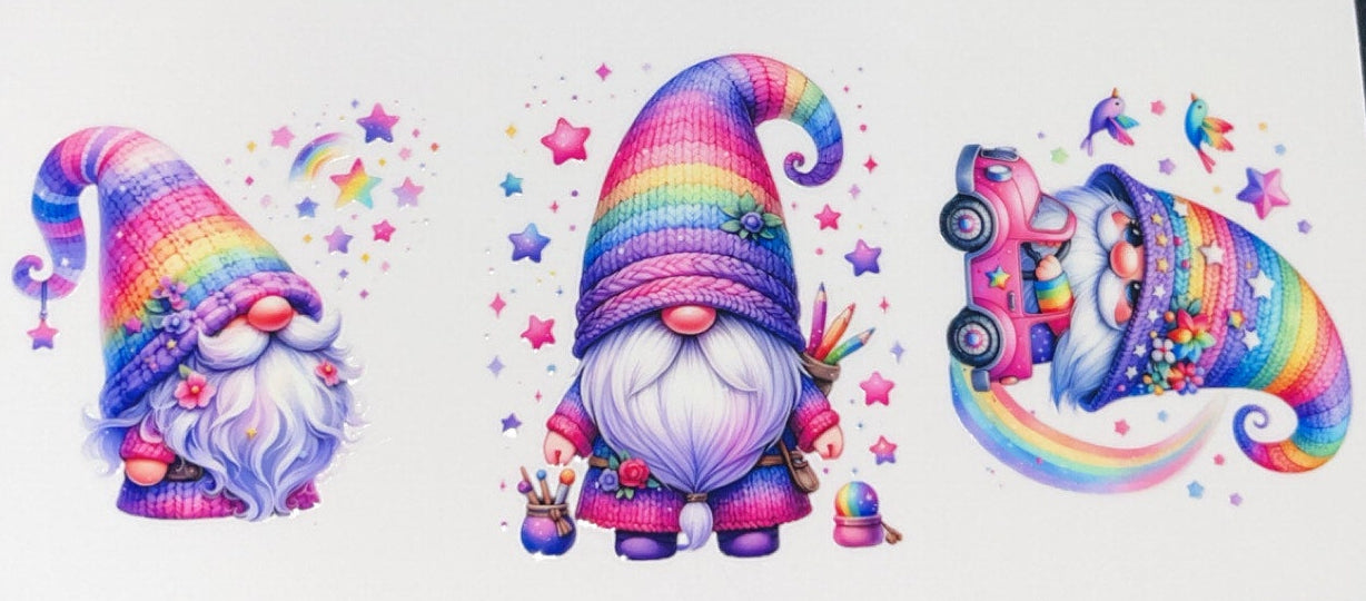 Rainbow Gnomes (pink car)